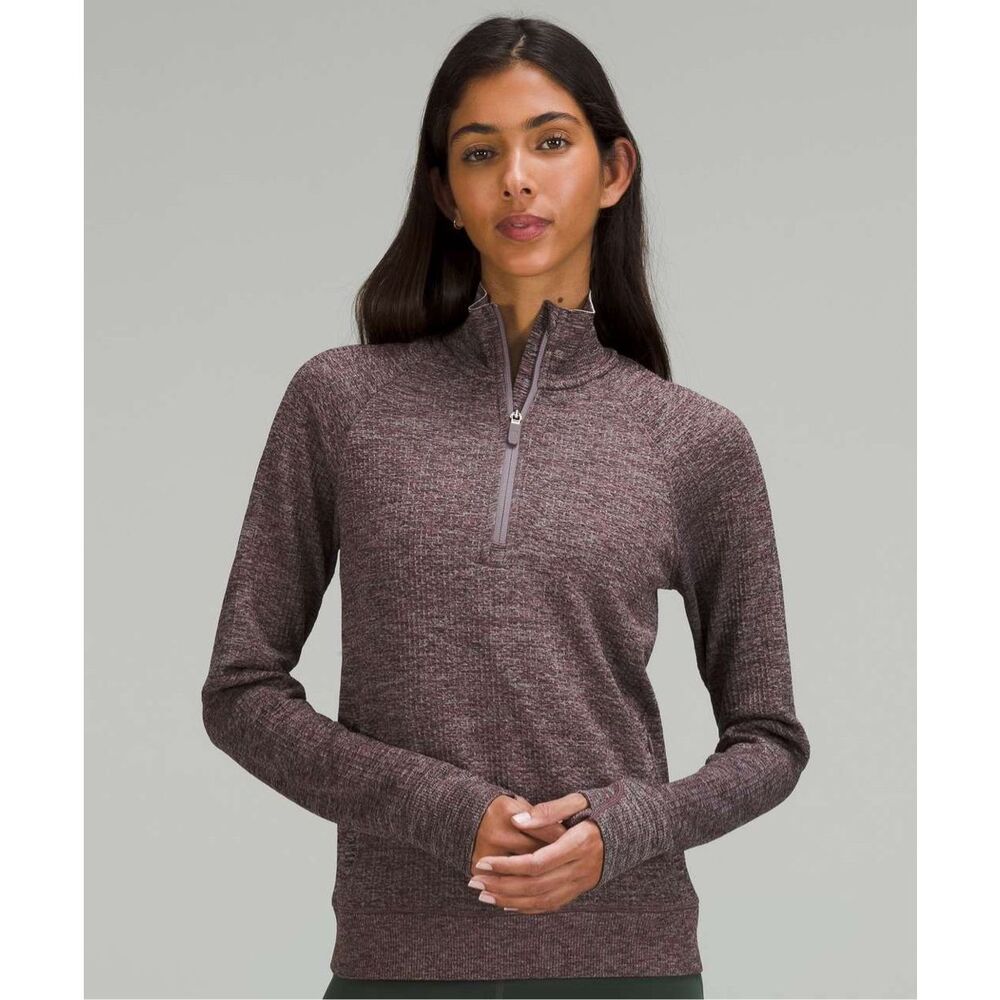 Lululemon Engineered Warmth Half Zip Sweater 4 Women Merino Wool Blend